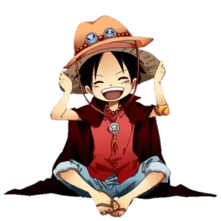 😄 Monkey D. Luffy One Piece 애니메이션, 원피스, 몽키 D. 루피, 만화, 캐릭터, 미소, 쾌활한 telegram sticker