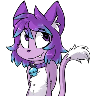 🙂 猫, 紫, 漫画, 動物, キャラクター, 可愛い telegram sticker