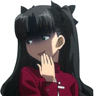 😈 Rin Tohsaka Fate/stay night アニメ, 漫画, 女の子, 表情, ドヤ顔, 遠坂凛, Fate/stay night telegram sticker