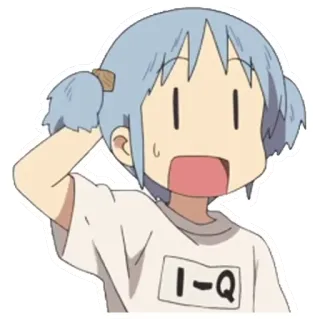 😦 I-Q Anime, Sticker, Confuso/a, Carino/a, Cartone animato, Manga, Ragazza telegram sticker
