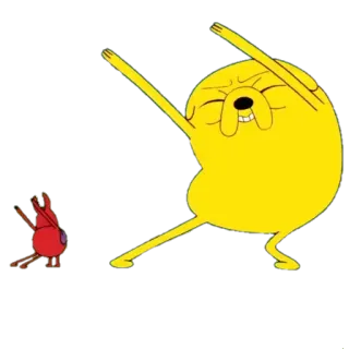 🕺 Jake Adventure Time Cartoon, Figur, Humor, Tanzen, Lustig telegram sticker