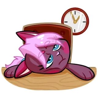 😵 кот, сонный, уставший, мультфильм, милый, животное whatsapp sticker
