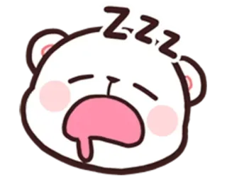 😴 ZZZ slapen, beer, cartoon, schattig, zzz, slaap, moe whatsapp sticker