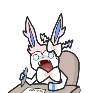 👹 Sylveon No es Fake pokemon, animé, dessin animé, confus, effrayé telegram sticker