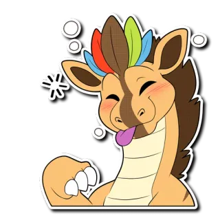 🍺 만화, 동물, 혀, 졸린, 귀여운, 일러스트 telegram sticker