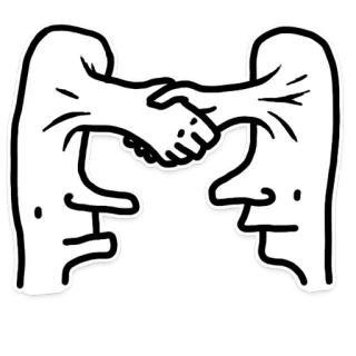 🤝 рукопожатие, соглашение, сделка, бизнес, иллюстрация, линейный рисунок, сотрудничество whatsapp sticker