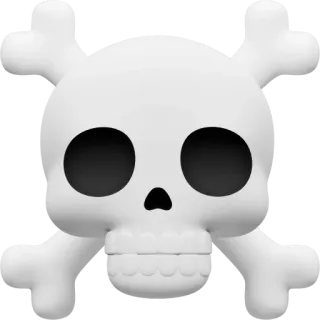 ☠ teschio, ossa, ossa incrociate, morte, pericolo whatsapp sticker