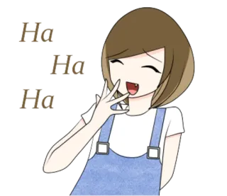 😄 Ha
Ha
Ha rire, haha, animé, dessin animé, femme, fille telegram sticker
