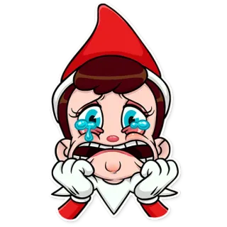😭 elf, crying, sad, cartoon, sticker, emotion, distressed telegram sticker