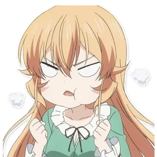 😠 angry, anime, cartoon, character, expression, frustrated telegram sticker