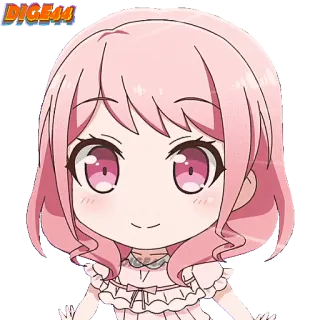 🥹 动漫, Q版, 可爱, 粉色头发, 卡通 whatsapp sticker