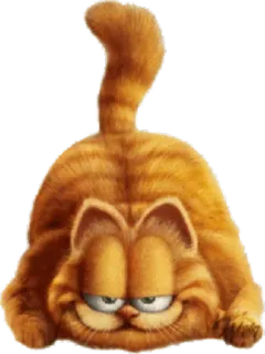 🙃 Garfield Garfield, chat, dessin animé, drôle, orange, animal whatsapp sticker