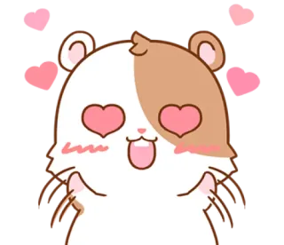 😍 Hamster, Liebe, Herz, süß, Tier, Cartoon telegram sticker