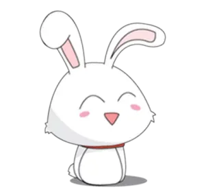 😄 lapin, lapinou, mignon, animal, blanc, dessin animé, personnage whatsapp sticker