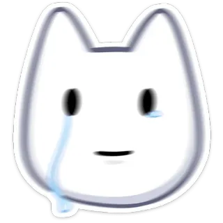 😢 chat, triste, pleurs, kawaii, dessin animé telegram sticker