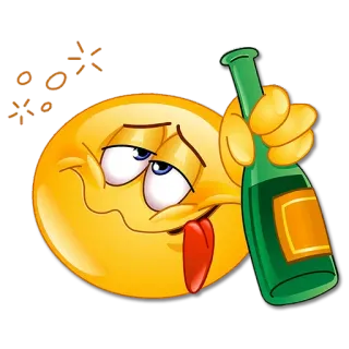 🍾 Emoji, Borracho, Alcohol, Botella, Ebrio, Divertido, Dibujo animado whatsapp sticker