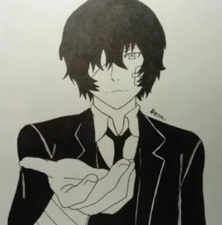 🖤 Dazai Osamu Bungo Stray Dogs Anime, Bungo Stray Dogs, Dazai Osamu, Manga, Postać telegram sticker