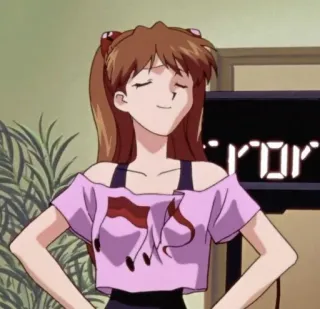 😌 Asuka Neon Genesis Evangelion ERROR anime, chica, personaje, lindo, error, Nerv, Evangelion telegram sticker