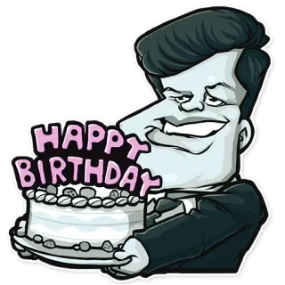 🎂 John F. Kennedy HAPPY BIRTHDAY anniversaire, gâteau, JFK, Kennedy telegram sticker