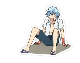 😱 Anime, Personagem, Chocado, Sentado telegram sticker