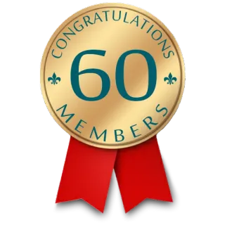⚜ CONGRATULATIONS 60 MEMBERS congratulations, achievement, members, celebration telegram sticker
