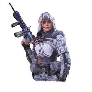 🎭 soldier, sniper, weapon, rifle, military, female, character telegram sticker