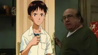😐 Shinji Ikari Neon Genesis Evangelion アニメ, キャラクター, テレビ番組, クロスオーバー, ダニー・デヴィート, フランク・レイノルズ telegram sticker