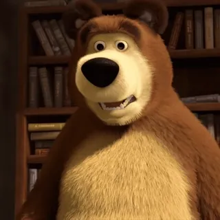 🧸 Bear Masha and the Bear bear, cartoon, animal, friendly telegram sticker