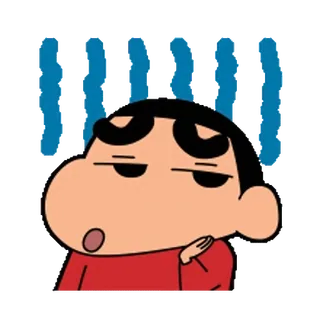 😔 Shin-chan Crayon Shin-chan cartoon, anime, character, shin-chan, sad, sweating, worried telegram sticker