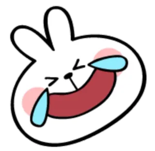 🤣 conejo, emoticono, risa, llorando, feliz telegram sticker