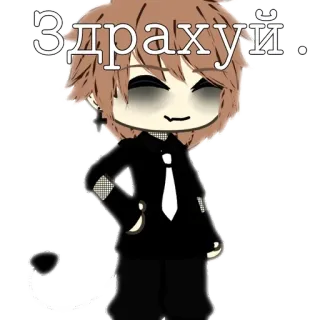 🌟 Здрахуй. Gacha, Personagem, Saudação, Russo telegram sticker