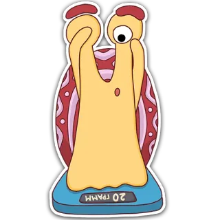 😨 20 ГРАММ caracol, desenho animado, comida, peso, engraçado, animal telegram sticker