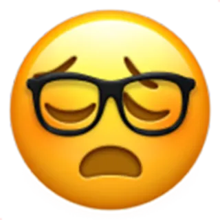 😭 emoji, sad, glasses, worried, nerd, expression whatsapp sticker
