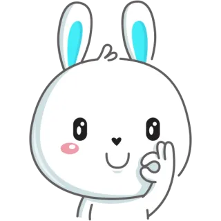 👌 Hase, süß, Cartoon, Tier, OK-Geste, Kaninchen telegram sticker