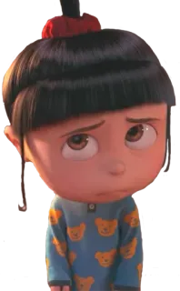 😔 Agnes Despicable Me Agnès, Moi, moche et méchant, dessin animé, fille, mignon, animé telegram sticker