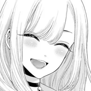 😄 Anime, Manga, Fille, Sourire, Mignon, Joyeux, Illustration, Dessin telegram sticker