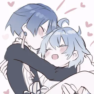 🍬 Anime, Lindo, Abrazo, Amor, Dibujos animados, Pareja, Romance telegram sticker