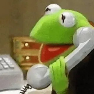 😐 Kermit the Frog kermit, rana, muppet, telefono, burattino, cartone animato telegram sticker