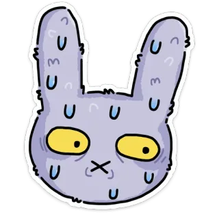 😰 兔子, 流汗, 压力大, 焦虑, 卡通, 动物, 可爱 telegram sticker