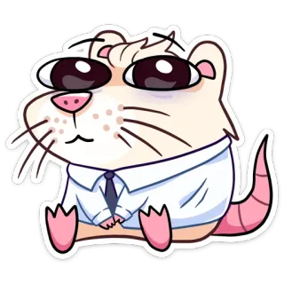 🥺 cartoon, rat, animal, office, tie, shirt telegram sticker