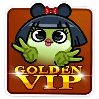 ✌ GOLDEN VIP sticker, golden, vip, cartoon, anime, character telegram sticker