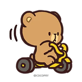 🚴 ours, animal, mignon, scooter, dessin animé whatsapp sticker