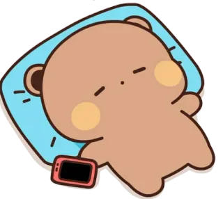 🥱 orso, dormire, cartone animato, carino, cuscino, telefono, pigro telegram sticker