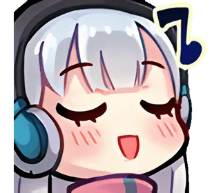 ❣️ 动漫, 卡通, 音乐, 耳机, 可爱, 表情符号 telegram sticker