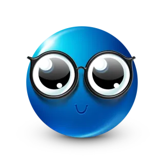 🤓 Emoji, Azul, Gafas, Lindo, Sonriente whatsapp sticker