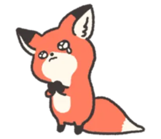 🥺 狐狸, 难过, 哭泣, 动物, 可爱, 卡通 telegram sticker