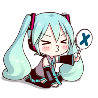 ❌ Hatsune Miku Anime, Chibi, Vocaloid, Hatsune Miku, Süß, Sticker, Anime Mädchen telegram sticker