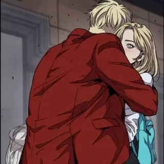 🎐 Anime, Abrazo, Dibujos animados, Emociones, Amigos telegram sticker