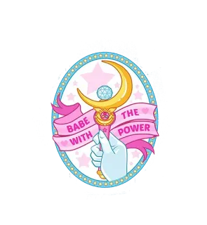🌙 BABE WITH THE POWER adesivo, gata com o poder, lua, estrelas, varinha mágica, fofo, desenho animado, rosa telegram sticker