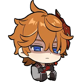 😒 Tartaglia Genshin Impact videojuego, chibi, tartaglia, genshin impact telegram sticker